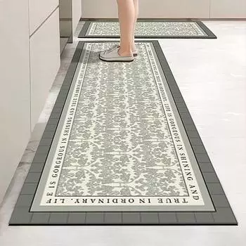 INS Коврик для кухни Длинные полоски Коврики для кухни Нескользящий коврик для ног Покрытие для ног, впитывающее масло Водопоглощающий ковер Моющийся альфомбра 1PC 40x60 S
