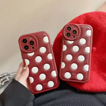 Ins красная круглая задняя крышка в виде рождественского подарка для Iphone 14 Pro Max Plus 11 12promax 13 Promax, силиконовый кожаный чехол для телефона, капа for iphone 11PROMAX