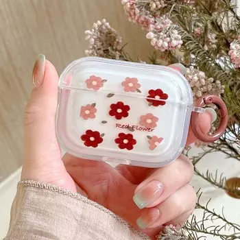 Ins красный цветок мультфильм противоударный чехол для наушников для Apple Air Pod 1 2 Pro 3 2nd беспроводная Bluetooth-гарнитура зарядное устройство милый For Airpods 1 2