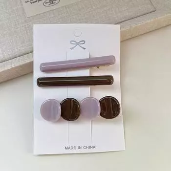 Инс Красочный Круглый Набор из Трех Предметов Заколка Мода Простой Темперамент Женская Челка Боковая Заколка Аксессуары для Волос Hairpins