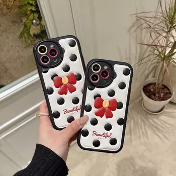 Ins круглый бант милый рельефный чехол для телефона для Iphone 13 12 Promax 14 Pro Max 11 кожаный силиконовый мягкий защитный чехол задняя крышка Капа For iphone 12pro