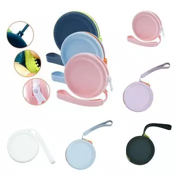 INS Круглый силиконовый кошелек для монет, однотонная сумка для хранения кабеля для передачи данных, косметичка для губной помады, сумка для отдыха на открытом воздухе