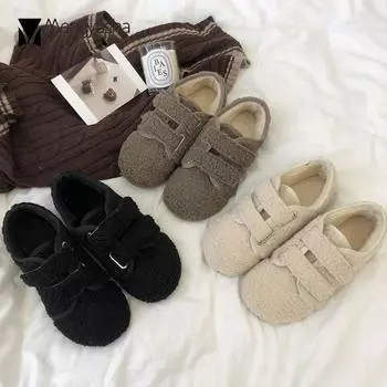 Ins Lambswool балетки женские шерстяные мокасины с липучкой и мехом зимние хлопковые туфли для женщин балетки сетчатые знаменитости плюшевые мокасины с мехом 5 бежевый