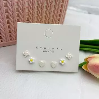 INS Летние свежие пластиковые серьги-гвоздики с иголкой White