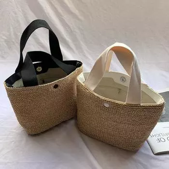 ins лето новый пляж женский отпуск универсальный овощная корзина плетение женская ручная соломенная женская сумка