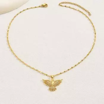 ins light luxury temperament necklace female inlaid zircon phoenix sweet collarbone chain niche high-end chain hot sale