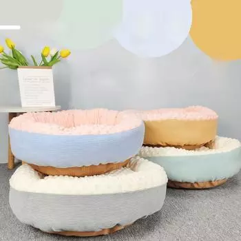 Ins Light Style Bean Velvet Массажное гнездо Диван-гнездо Кошка Собака Гнездо Кошка Собака Универсальный Diameter 50cm