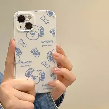 Ins Line собака граффити щенок милый мультфильм Imd чехол для телефона для Iphone 11 13 Pro Max Xsmax X 12 Promax Xr силиконовая мягкая задняя крышка For iphone 13promax