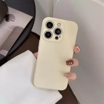 Ins Liquid Gray iPhone 15 Apple Phone Case 13 Подходит для 11 Силиконовый 14 Pro Solid Color X/12 Мягкий 7p 15promax слоновая кость