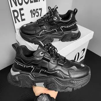 ins little white men s shoes autumn new casual versatile thick-soled leather surface breathable youth sports dad trendy shoes men 39