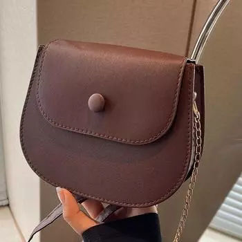 ins маленькая сумка женская 2024 летняя сумка через плечо с цепочкой женская сумка-мессенджер премиум маленькая свежая полукруглая сумка-седло