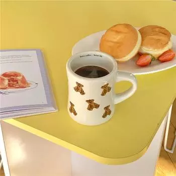 Ins Медведь Кружка Керамическая чашка для воды Прекрасная кружка Кофейная чашка Молочная чашка Фотореквизит Чашка для питья