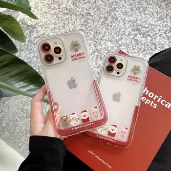 Ins Merry Christmas подставка-держатель мультяшный подарок милый чехол для телефона для Iphone 11 12 14 Pro Max Plus 13 Promax задняя крышка Капа For iphone 12pro