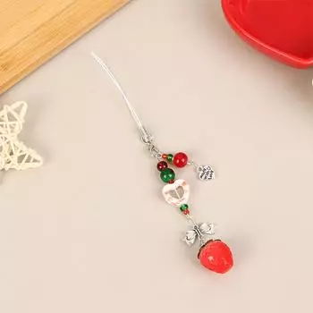 Ins Милая сладкая розовая цепочка для телефона с клубникой, металлическая смоляная цепочка для мобильного телефона для женщин и девушек, брелок для телефона в форме сердца, ювелирные изделия