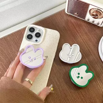 INS милый кролик зеркало телефон Griptok Grip Tok держатель кольцо подарок для iPhone аксессуары корейский милый складной держатель для телефона подставка розовый