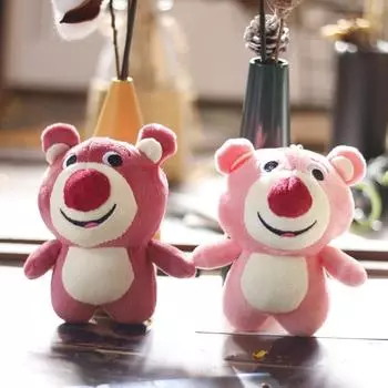 Ins Милый Милый Розовый Медведь Подвеска Плюшевая Игрушка Кукла Маленькая Вечеринка Медведь Сумка Подвесной Украшение Брелок Кукла 11 cm.