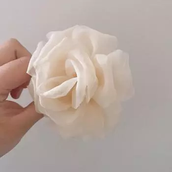 INS Милый Зажим-краб для волос с цветком, Милый шифоновый цветок, Зажим-акула, Заколка-зажим, Милые волосы для женщин, Аксессуары для волос белый