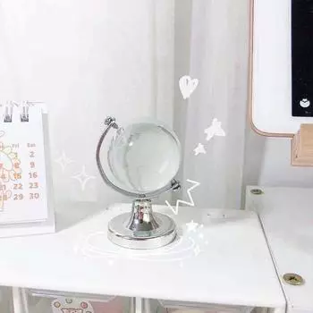 Ins Мини Хрустальный глобус Прозрачный земной шар Стеклянный миниатюрный орнамент Развивающие игрушки Домашний декор Подарок Офисное украшение