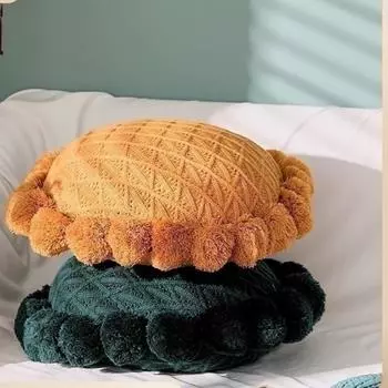 Ins минималистичный стиль, шерстяной шар, вязаная подушка, подушка для дивана, офисного стула, однотонная подушка, украшение для дома, подушка 50x50cm
