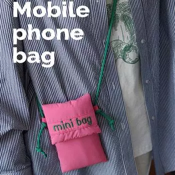 Ins модная маленькая сумка из мягкой ткани, милая сумка для телефона, кошелек, простая зеленая, розовая, красная сумка через плечо на одно плечо, держатель для карт зелёный