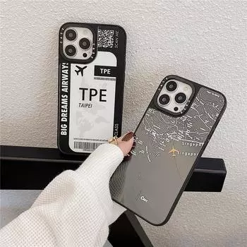 INS модный чехол для телефона с зеркалом для билетов первого класса для iPhone 11 12 13 Pro Mini XS Max 7 8 Plus X XR Чехол с картой путешествий по миру iPhone 7