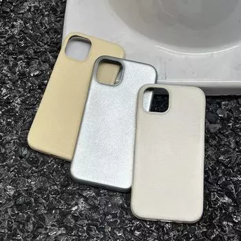 Ins модный чехол из искусственной кожи для девочек для Iphone 14 13 12 11 Pro Max 14 Plus с четырьмя краями, жесткий чехол для телефона «все включено» For iPhone12 серебряный