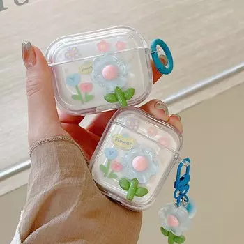 Ins мультфильм 3d цветок бабочка милый рельеф беспроводной Bluetooth зарядное устройство для Apple Airpods 1 2 Pro 3 2nd чехол для наушников Conque For Airpods Pro