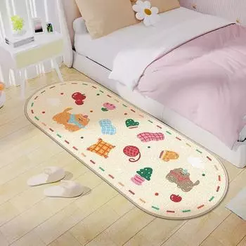 Ins мультфильм милый спальня нескользящее одеяло длинный плюшевый комната девушки гостиная кабинет ковер гостиная кровать одеяло 40 * 120CM [imitation cashmere]