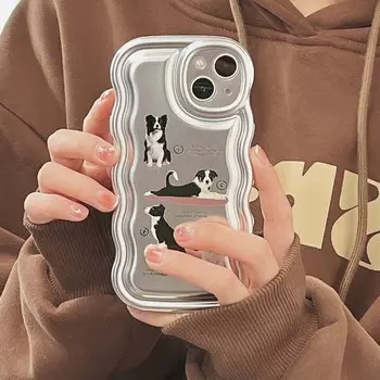 Ins мультфильм щенок волнистый нескользящий чехол для телефона для Iphone 14 Pro Max 13 12 Promax 11 силиконовый мягкий противоударный чехол с милой собакой For iphone 13promax