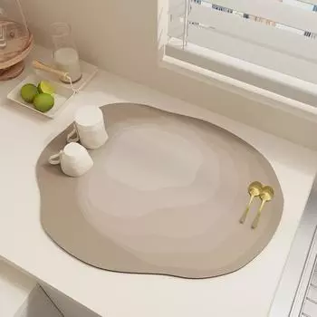 Ins Нерегулярная впитывающая кофейная тарелка, быстросохнущая абстрактная впитывающая подставка для обеденного стола, кухонный бар, коврик для сушки ванной комнаты 30x40cm S