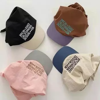 Ins Niche Street Fashion быстросохнущие головные уборы с ремешком для женщин, летние корейские солнцезащитные кепки для кемпинга на открытом воздухе в стиле хип-хоп 56-58cm чёрный