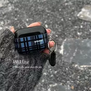 INS Niche Style Blue Black Pattern for Airpods3 Earphone Case Protective Case 1/2 Generation Apple Airpodspro2 Silica Gel Protective Shell Apple AirPods Pro 2nd Generation
