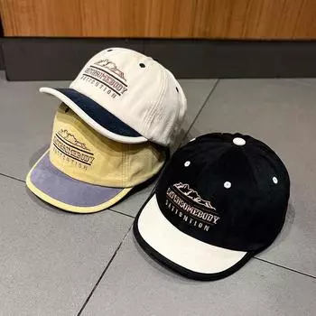 ins ниша цвет вышивка бейсболка женская кепка с короткими полями мужская студенческая универсальная шляпа от солнца adult (56-58cm)