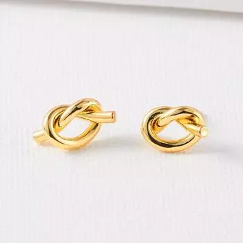 ins нишевый дизайн темперамент завязанные металлические серьги-гвоздики женские серебряные серьги-иглы премиум-класса 925 пробы золотой