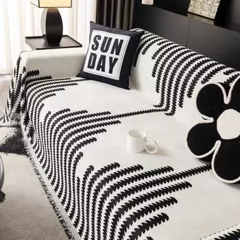INS Nordic Style Chenille Sofa Towel Cover Cloth Four Seasons Universal Anti-Scratching Full Cover Sofa Cover Cover Non-Slip 180*130cm