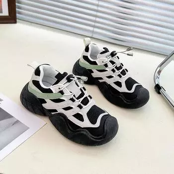 INS новые туфли для папы, женские осенние спортивные кроссовки для бега, повседневная модная обувь на платформе, увеличивающая рост 35