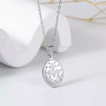 ins новый овальный персонализированный ретро давление масла трехмерный кулон Девы Марии ожерелье женская ключичная цепочка