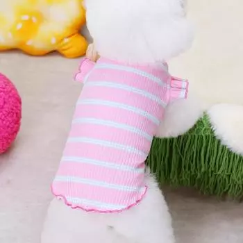 INS Одежда для щенков, кошек, весна-лето, для маленьких собак, с вишней, рукава-фонарики, тонкая майка-топ S
