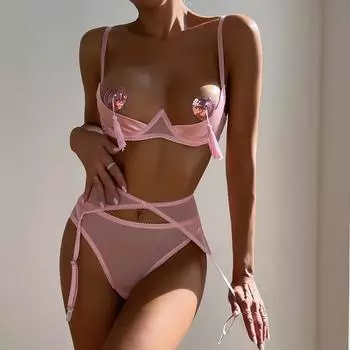 INS одежда Интернет знаменитость нижнее белье грудь сексуальная перспектива с соском персик ягодицы женщины S