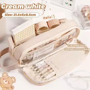 INS Пенал Прозрачный Простой Большой Вместимости Водонепроницаемый Мешок Корейский Студенческий Ящик Для Хранения Канцелярских Принадлежностей Школьные Принадлежности