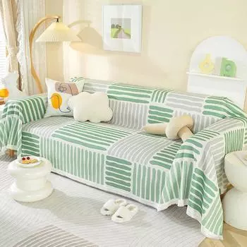 Ins Песчаная буря Полотенце для волос Полное покрытие Ткань Простая подушка для дивана Одеяло Полное покрытие Универсальный чехол Четыре сезона Универсальный чехол для дивана 90x180cm