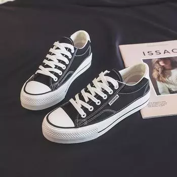 Ins Platform Canvas Shoes Women Students 2021 Spring New Korean Version Ulzzang Retro Heightening Board Shoes Tide 35