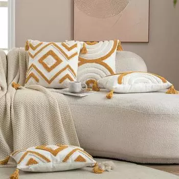 ins подушка в стиле бохо бархатная марокканская этническая кисточка гостиная диван декоративная подушка скандинавская подушка не включает в себя сердцевину подушки 45*45cm