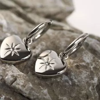 INS popular love inlaid octagram zircon pendant earrings titanium steel plated 18K gold ear ring women золотой