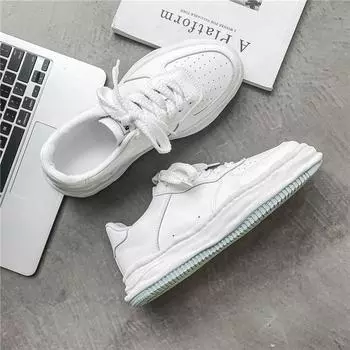Ins Popular Men s Shoes Low-top White Sneakers Increase Small White Shoes Niche Dissolve Shoes 40 чёрный