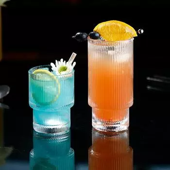 INS Простая стеклянная чашка Коллинза для коктейля, барная бытовая посуда для напитков, стеклянная посуда, японский ретро сок, напиток, кофе, пиво, кружка, чашка для молока 190ml 150-350ml