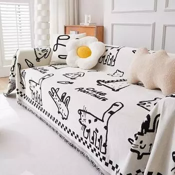 INS простой мультяшный диван-полотенце синель, не царапающий чехол для дивана, ткань для четырех сезонов, универсальный чехол для дивана, чехол для дивана 180*130cm