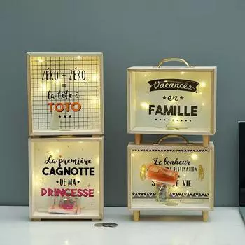 Ins Прозрачная Копилка Дети Девочки Монеты Копилка Творчество Настольные Украшения Украшения Подарки на День Рождения