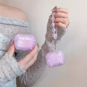Ins Purp Sparkling Чехол для наушников для Apple Airpods 4 Pro2 Чехол для Airpods 3 3-го поколения AirPod 2 1 Чехол Airpods4 For Airpods4