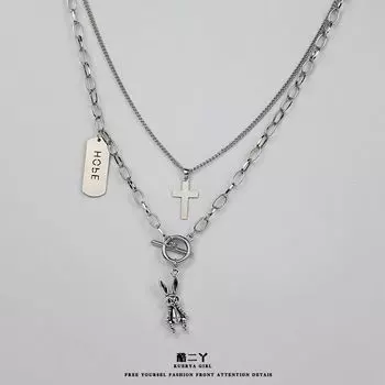 INS Rabbit Female Dark Subculture Sweatshirt Necklace Default